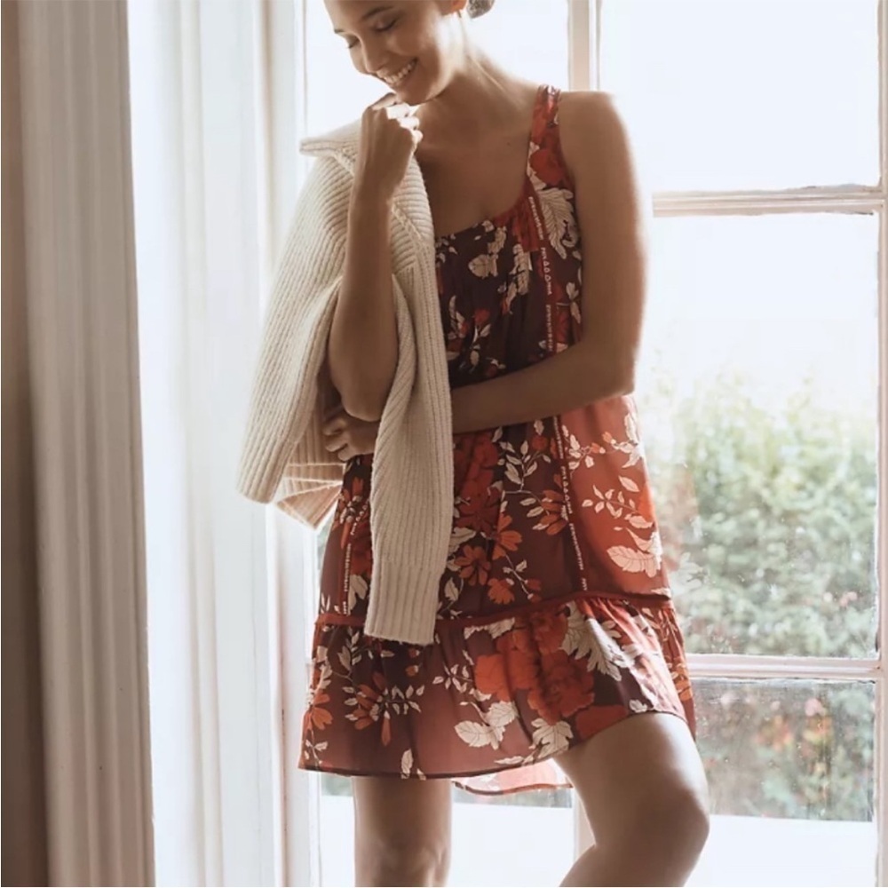 Anthropologie Tiny Moonrise Ruffled Dress New Sleeveless Floral